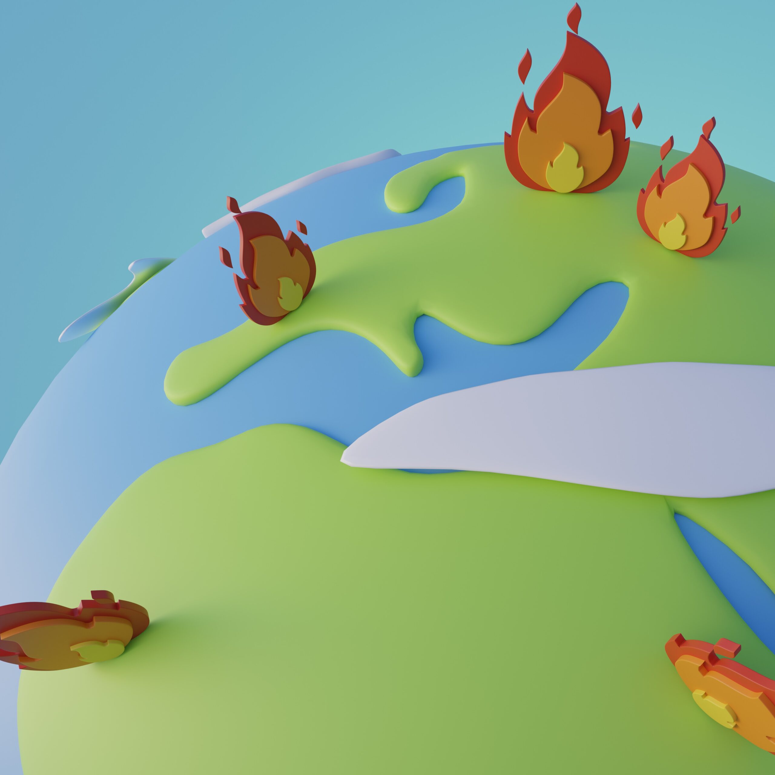 Climanet 3d rendering global warming v2