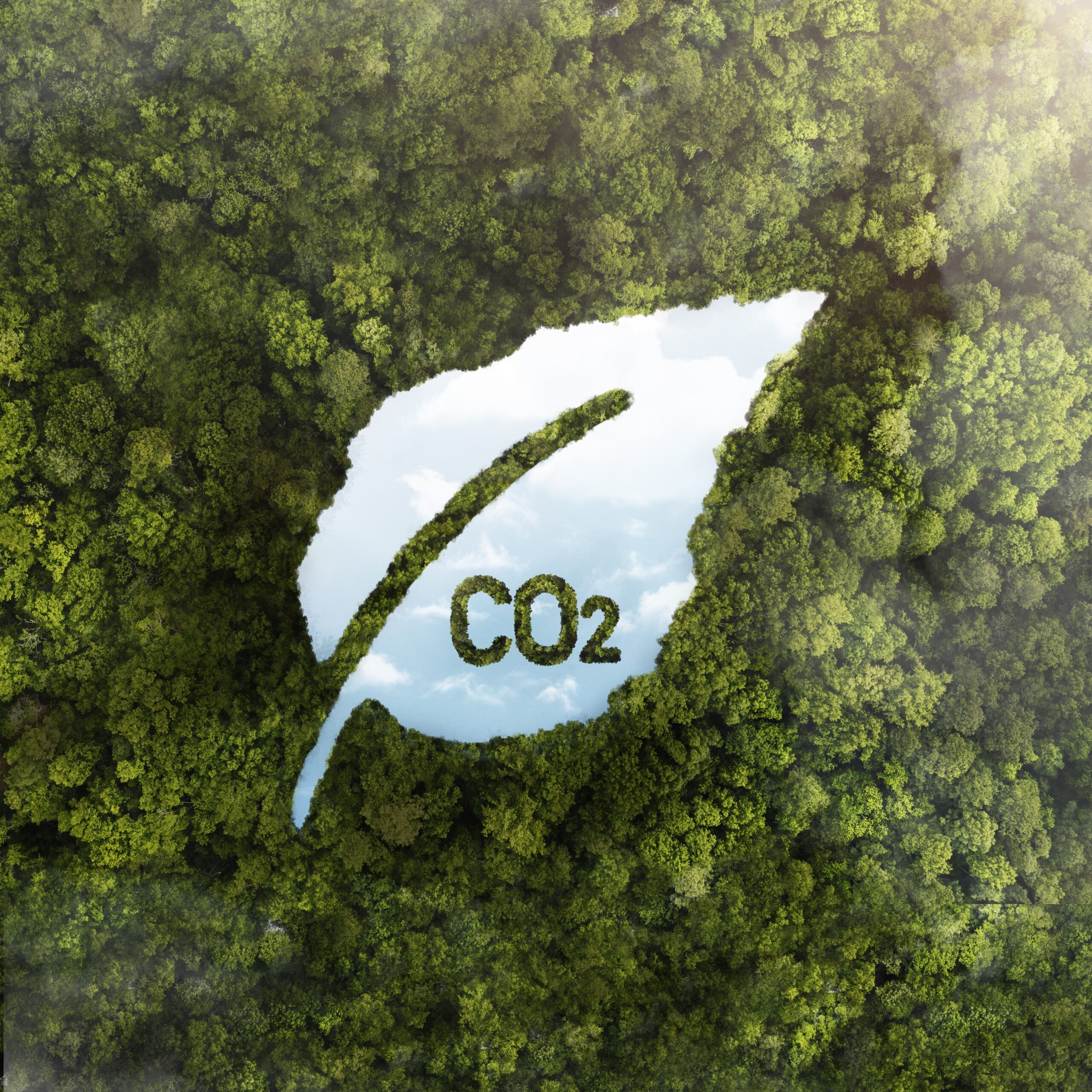 view green forest trees with co2 v2 Climanet